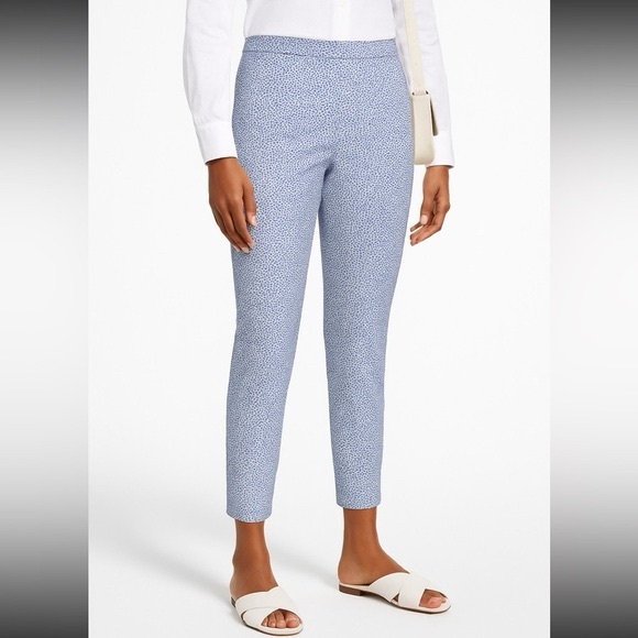 Piazza Sempione Pants - Piazza Sempione Audrey Blue Micro Print Capri Pants size IT 44 US 8